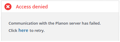 Access denied message