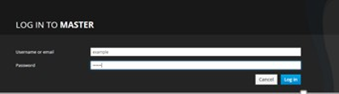 Log in screen
