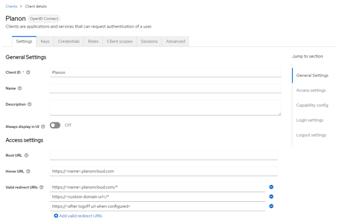 Adding valid redirect URIs