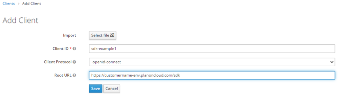 'Add client' dialog box for OpenID Connect.