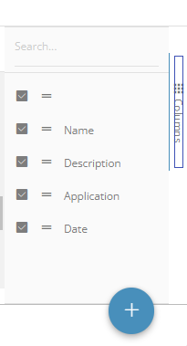 Columns panel expanded