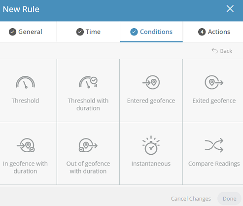 Overview of the new condition window