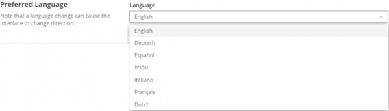 Language drop-down