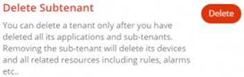 Delete sub-tenant