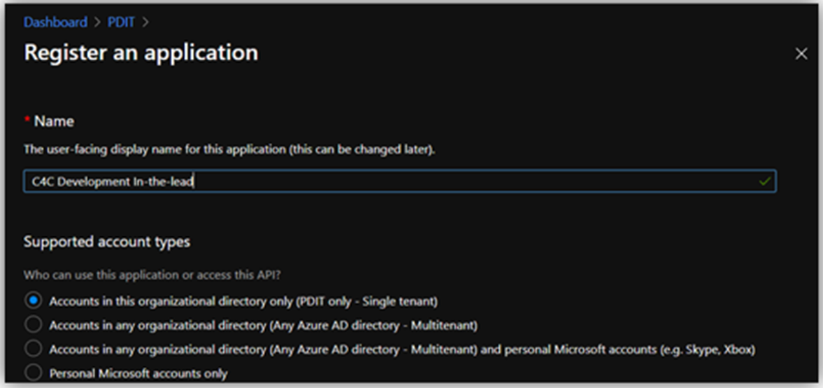 Register an application