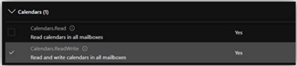 Calendars settings
