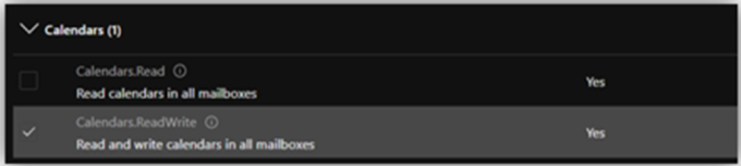 Calendars settings
