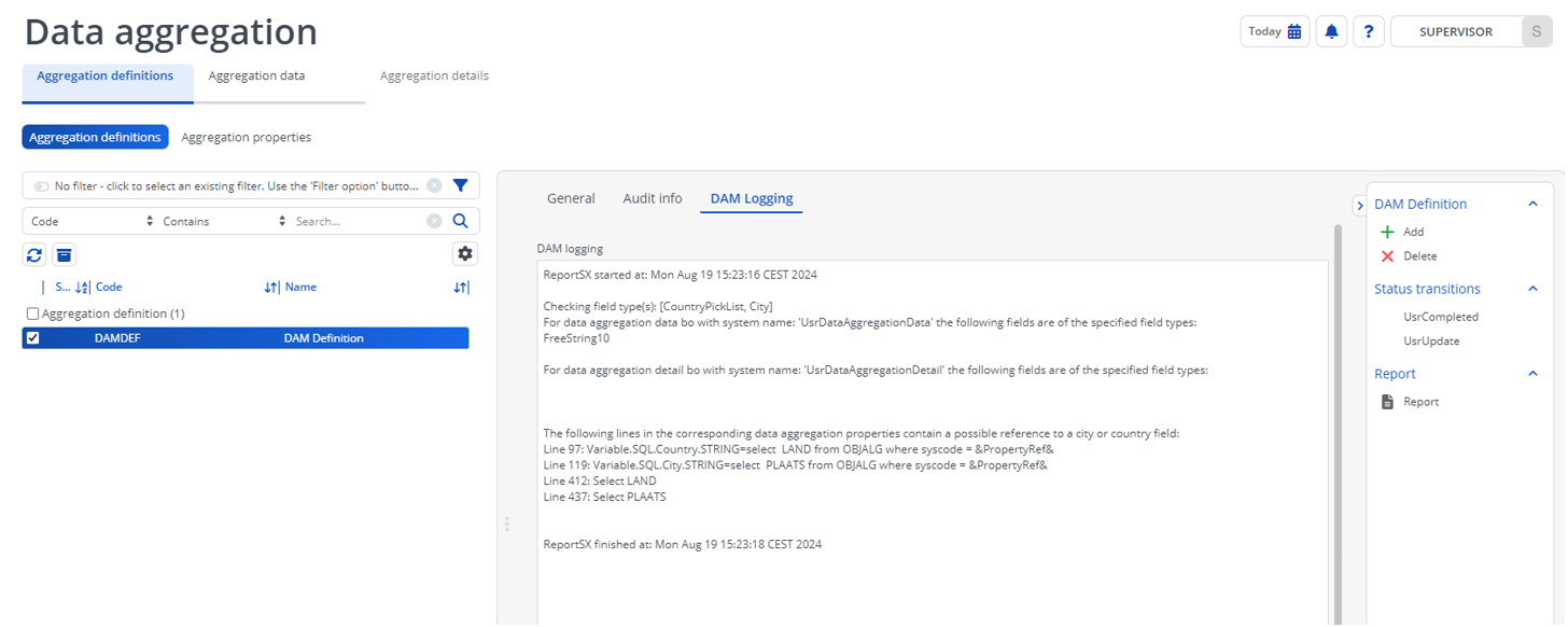 Screen capture of an example of the possible outcome of the Check.On.Fieldtype parameter