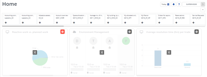 Screen shot of the gadget library showing the different gadgets that can be configured to see on the home page