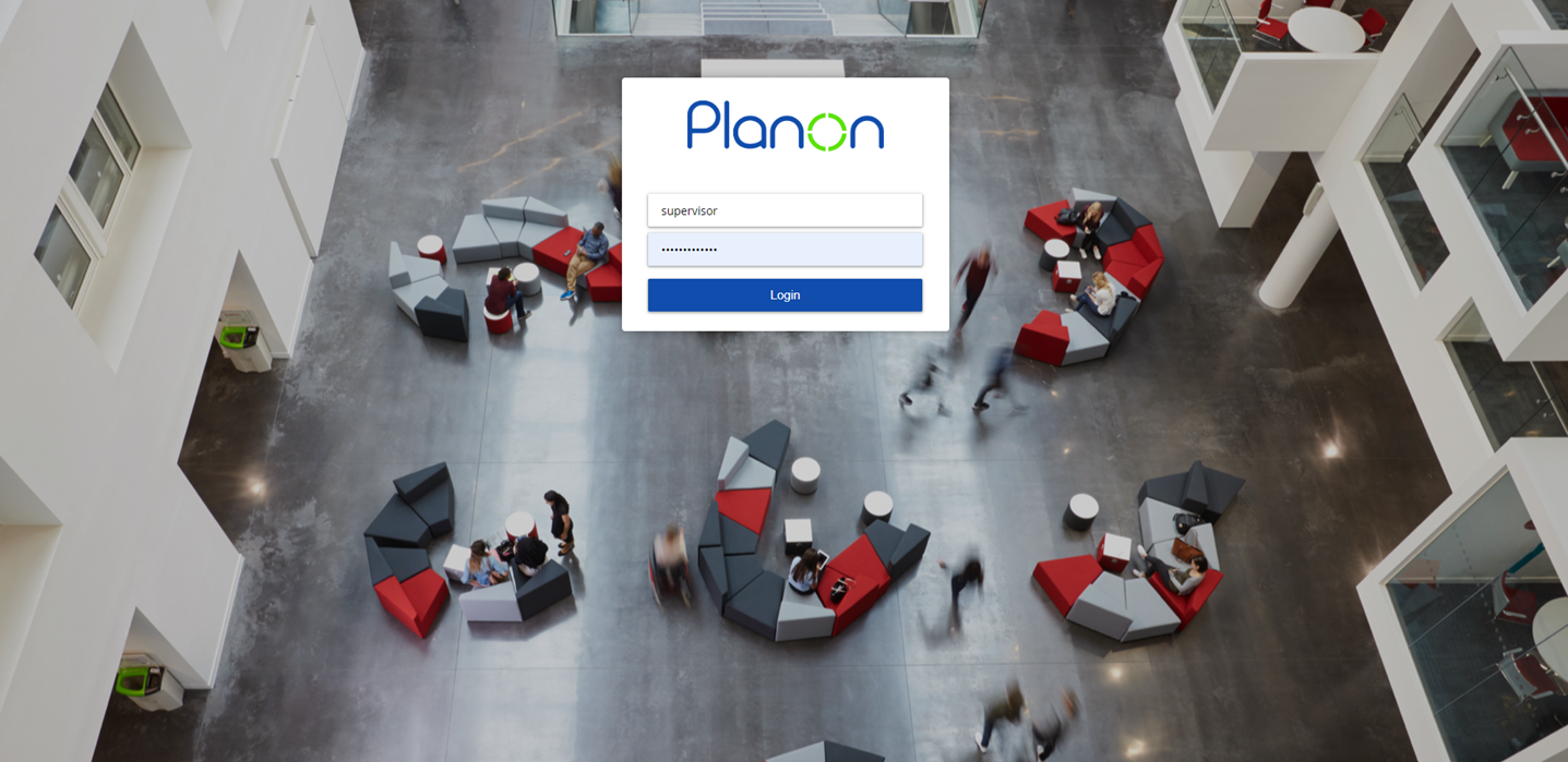 Screen capture of Planon web client login page