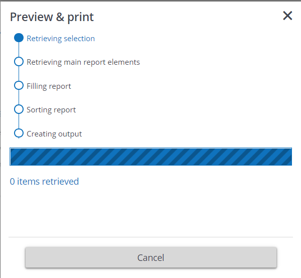 Screen capture of the Preview & print dialog box