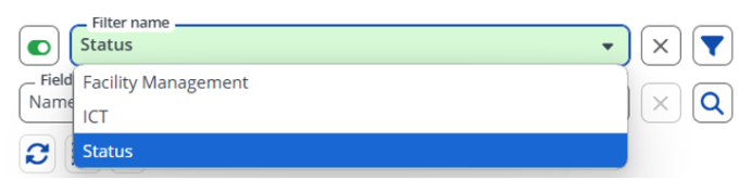 Filters that can be added and customized by the user