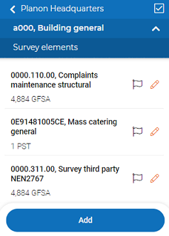 scree capture of Survey elements page