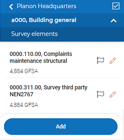 screen capture of survey element page