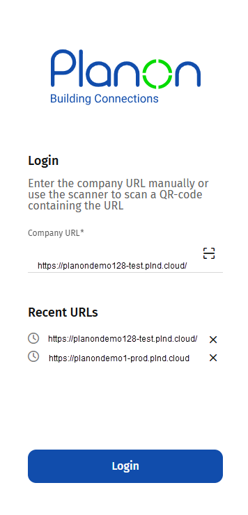Screen capture of Login screen with login history
