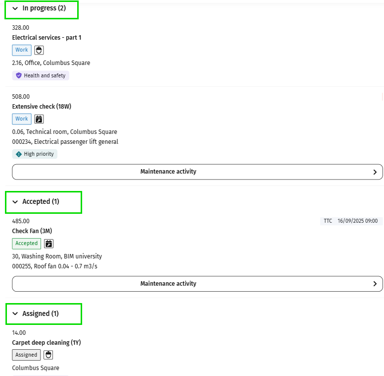Screen capture of Downloaded tab with grouping