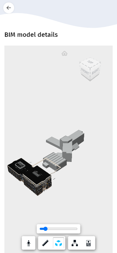 Screen capture of the BIM viewer in the Planon app