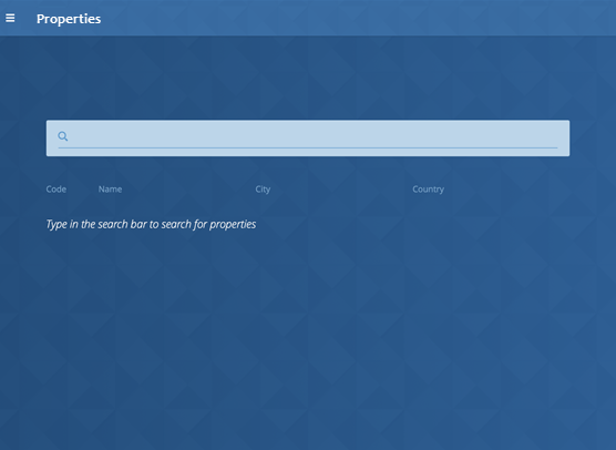 Screen capture of Properties search bar