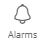 Alarms button