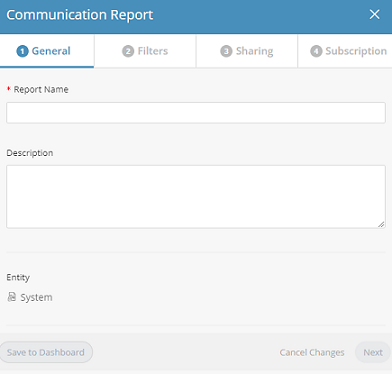 Screen capture displaying communication report window
