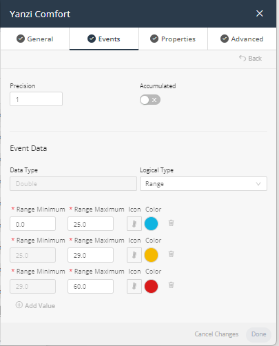 Product: Events tab