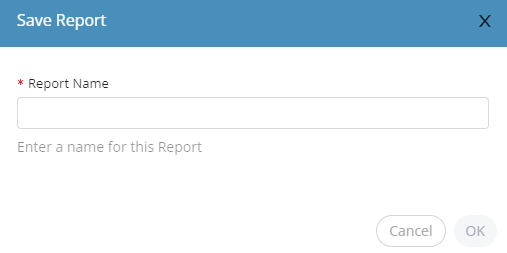Screen capture of the Save Report window