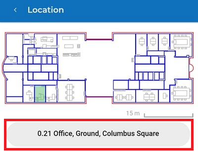 Screen of Weapp displaying Location of Space in Floorplan