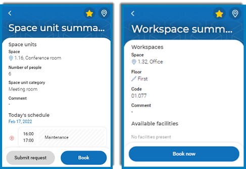 Screen capture displaying favorite space unit or workspace