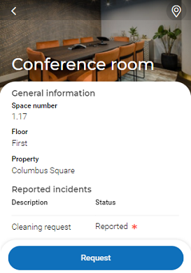 Screen of Weapp displaying Space details page