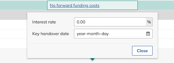 Screen capture of the popup for editing or adding data