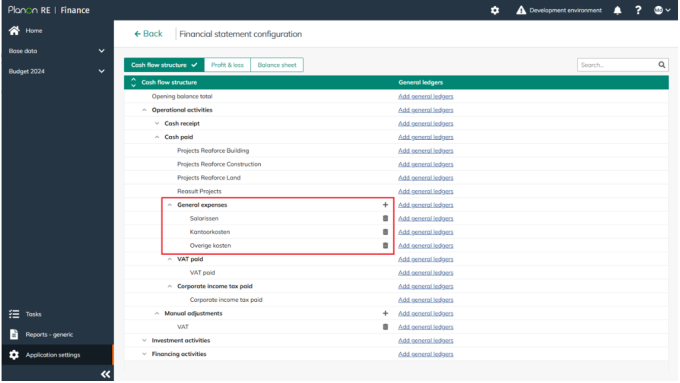 Settings Enterprise – Financial Statement Structure