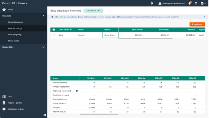 Adding a Loan to Base Data