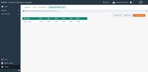 Settings Entity – Index Series