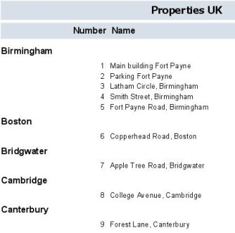 Report with numbered lines