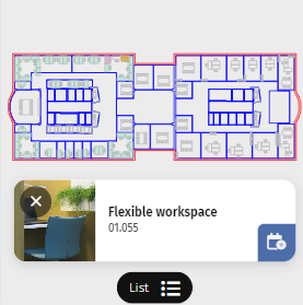 Screen capture of booking a flex desk near a colleague